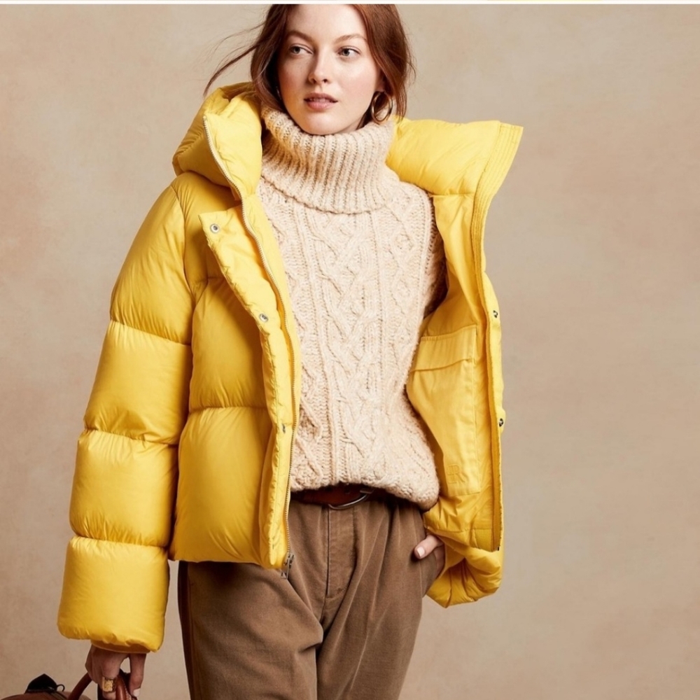 NWT Banana RepublicWomen's Yellow Water-repellent Puffer Jacket